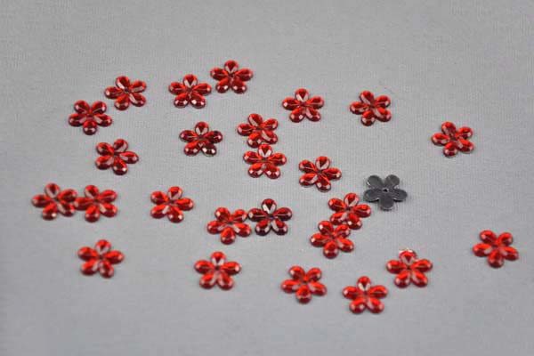 10 x Resin-Blume 12 mm, rot