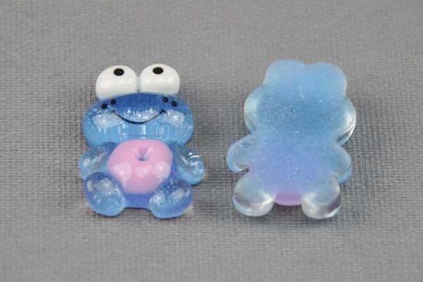 2 x Resin-Frosch 16 x 24 mm, blau