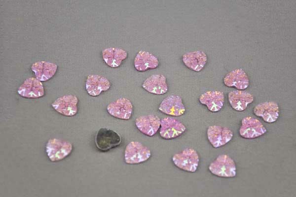 5 x Resin-Herzen 12 mm, rosa