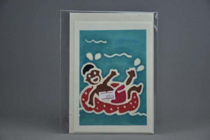 Geschenkekarte Motiv - Mann im Schwimmring