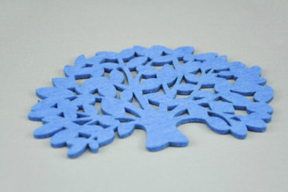 Filz-Tassen-Untersteller BAUM 15 x 10 cm, dunkelblau