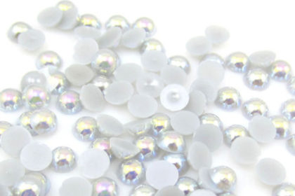 400 Stück Halb-Perlen 4 mm, grau