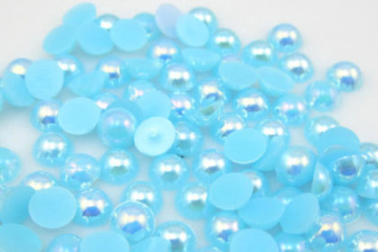 400 Stück Halb-Perlen 4 mm, hellblau