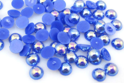 100 Stück Halb-Perlen 6 mm, dunkelblau