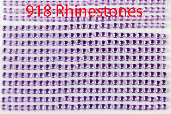 918 Stück Rhinestone 3 mm auf Karton, pink