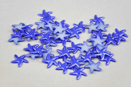 10 x Plastik-Seestern 19mm, blau