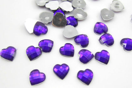 10 x Acryl-Herzen 10mm, violett