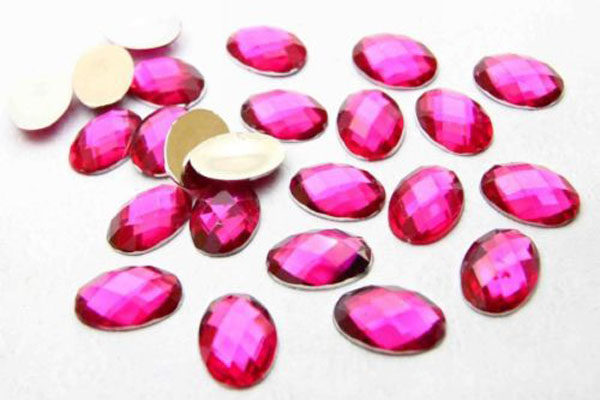 10 x Acryl-Oval 10 x 14mm, pink