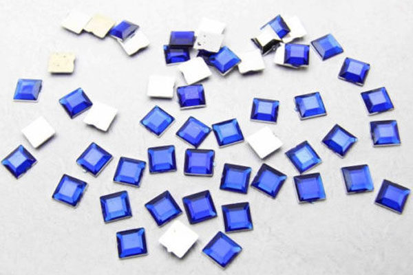 20 x Acryl-Rhinestones 4 x 4 mm, dunkelblau