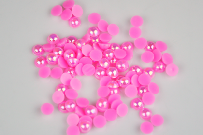 100 Stück Halb-Perlen 6 mm, rosa