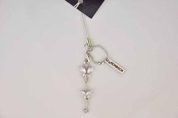 Monimoni Handy-Schmuck, weiss-hellblaue Kristalle