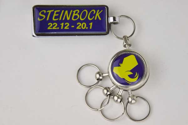 Schlüsselanhänger mit Gürtelclip Sternzeichen "Steinbock"