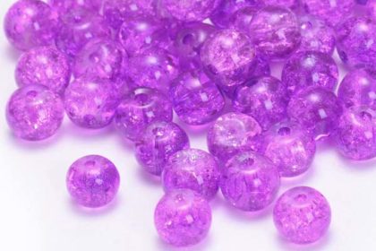 10 x Acryl Beads/Kugeln 6 mm, violett