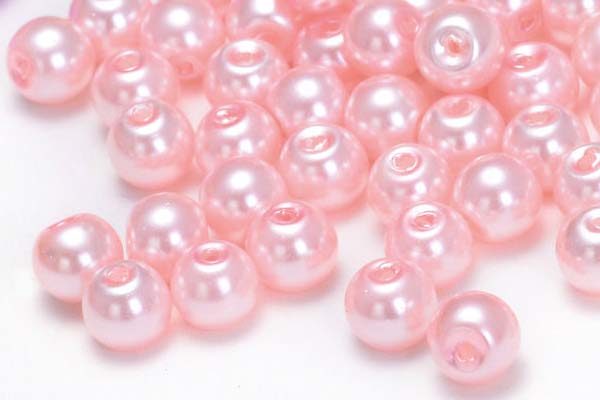 10 x Acryl Beads/Kugeln 6 mm, rosa