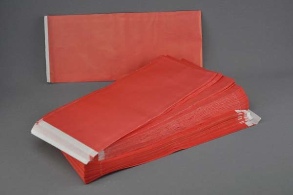 100 x Papiertüte für Schmuck und Uhren (230 x 104 mm), rot