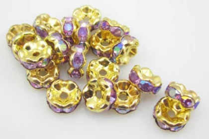 10 x Plated Gold Spacer 8 mm, violett