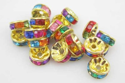 10 x Plated Gold Spacer 8 mm, bunt