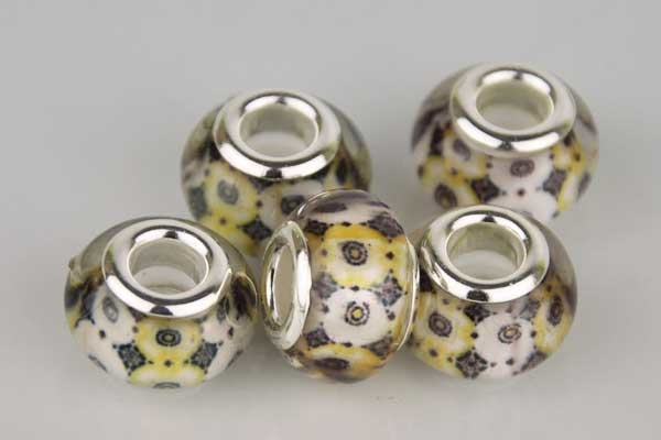 Lampwork Beads Murano, 14 x 10 mm, bunt