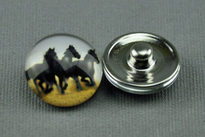 Charm Button für Armbänder und Ketten, mit Pferdemotiv 4