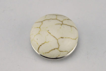Charm Button für Armbänder und Ketten, mit beigen Stein