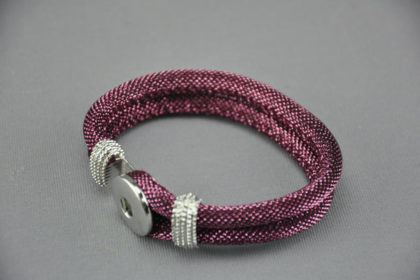Armband für Charm Button, pink glanz