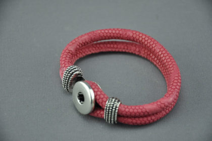 Armband für Charm Button, rot snake