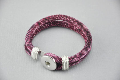 Armband für Charm Button, violett-pink glanz