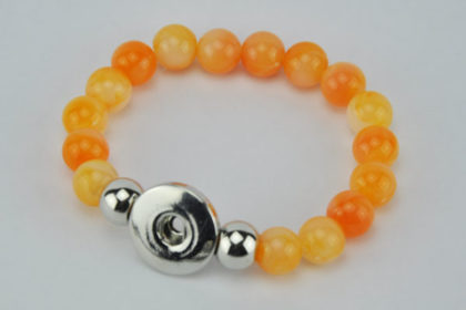 Perlen-Armband für Charm Button, orange