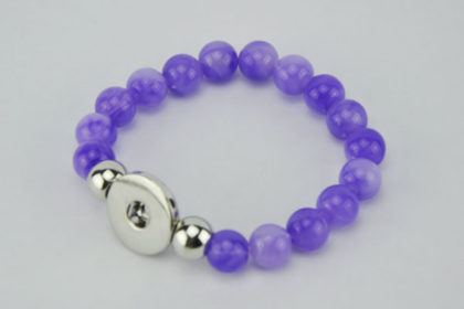 Perlen-Armband für Charm Button, violett