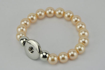 Perlen-Armband für Charm Button, gold