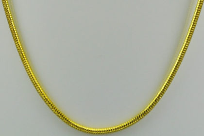 Goldende Schlangenhalskette 43cm, 1mm