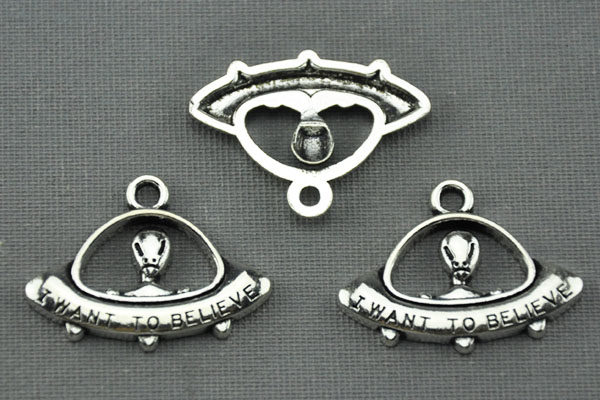 Tibet Silber Ketten-Anhänger 30 x 22mm, UFO
