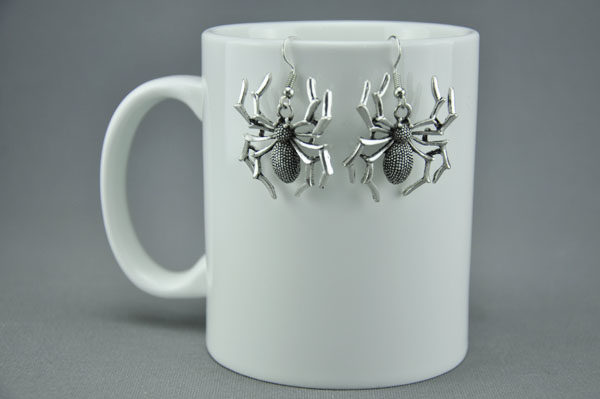 1 Paar Tibet-Silber Ohranhänger, Spinne