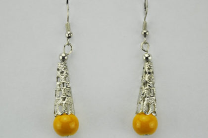 1 Paar Ohranhänger mit gelben Perlen