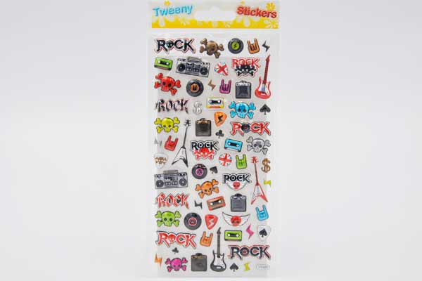 70 x Stickers Tweeny 3D “Musik & Rock”  Elektronik • Haushalt • Schmuck •  Bastelartikel • Büroartikel • Accessoires uvm.