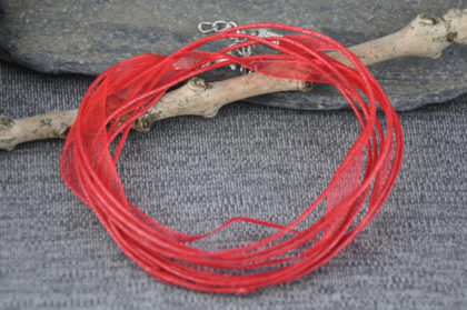 Bänderkette mit 5 Strängen 50 cm, rot