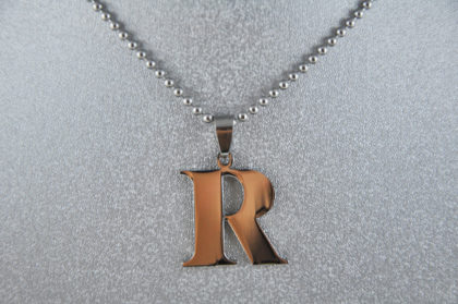 Edelstahl-Halskette 47 cm, inkl. Anhänger R