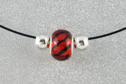 Stahldraht Halskette, Beads und Perlen, rot