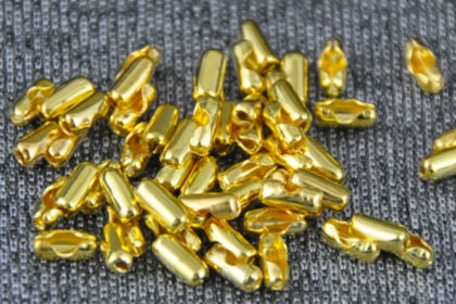 5 Stück Verschluss für Kugelkette, goldfarben, 2 x 5 mm