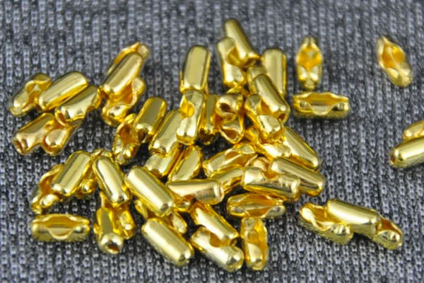 5 Stück Verschluss für Kugelkette, goldfarben, 2 x 5 mm