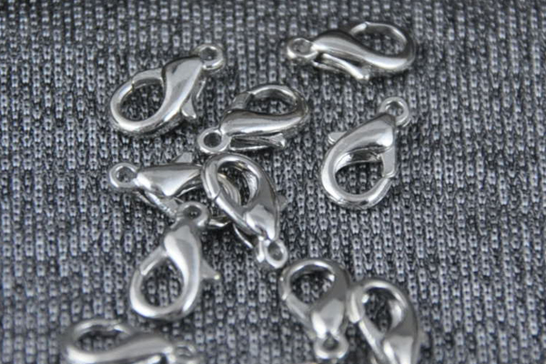 2 Stück Karabinerverschluss, metallfarbe, 10 x 5.5 mm
