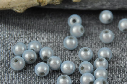 10 x Acryl Beads/Kugeln 6 mm, hellblau