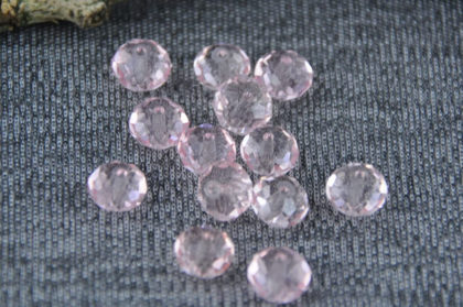 5 Stück Kristalle 8 x 6 mm, rosa
