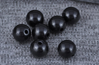 5 x Acryl Beads/Kugeln 10 mm, schwarz
