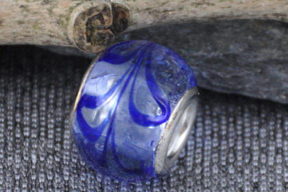 Lampwork Beads, 14mm, blau