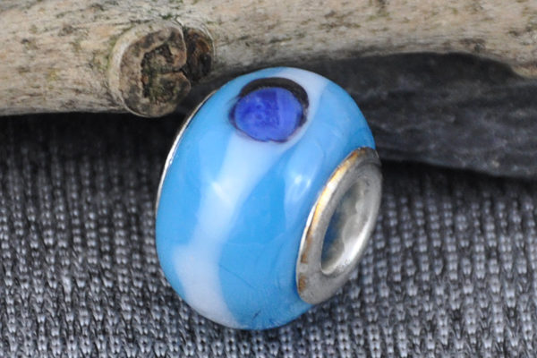 Lampwork Beads, 14mm, blau