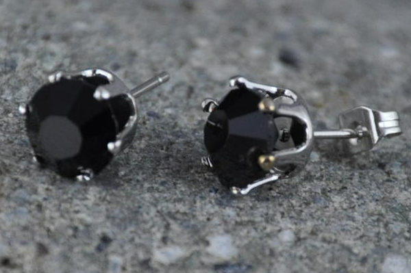 Kristall Ohrstecker schwarz, wie abgebildet - 1 Paar