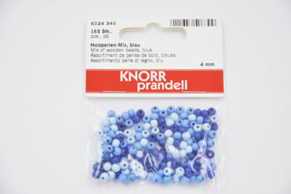 KNORR prandell - 165 Stück Holzperlen-Mix, blau, 4mm