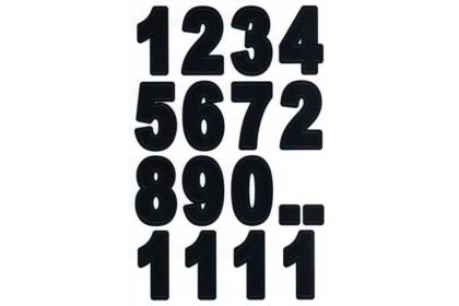 Sticker - Pap-Art Etiketten Zahlen, wetterfest, schwarz