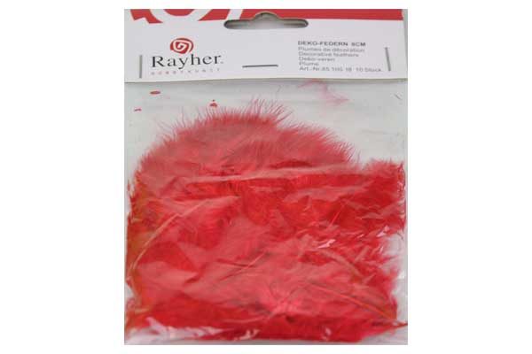 Rayher Deko-Federn 8 cm, rot, 10 Stück